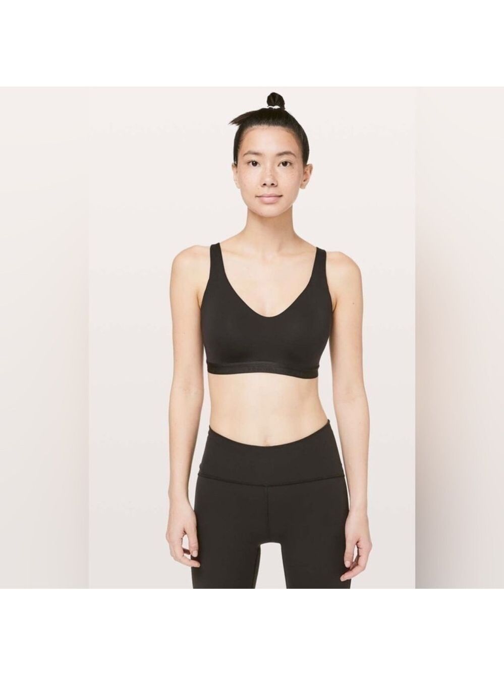 Lululemon Athletica Black Up for it uplift Sports Bra 34C